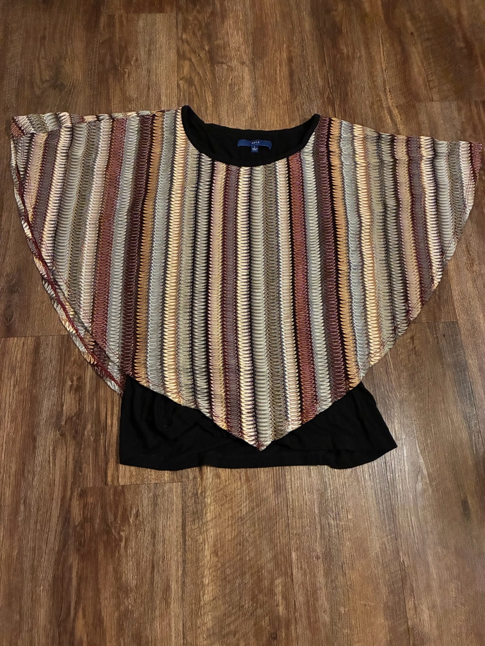 Apt. 9 zig zag Office Wear, Knit Tunic in Black, Brown, Cream, Tan Goth Wear L